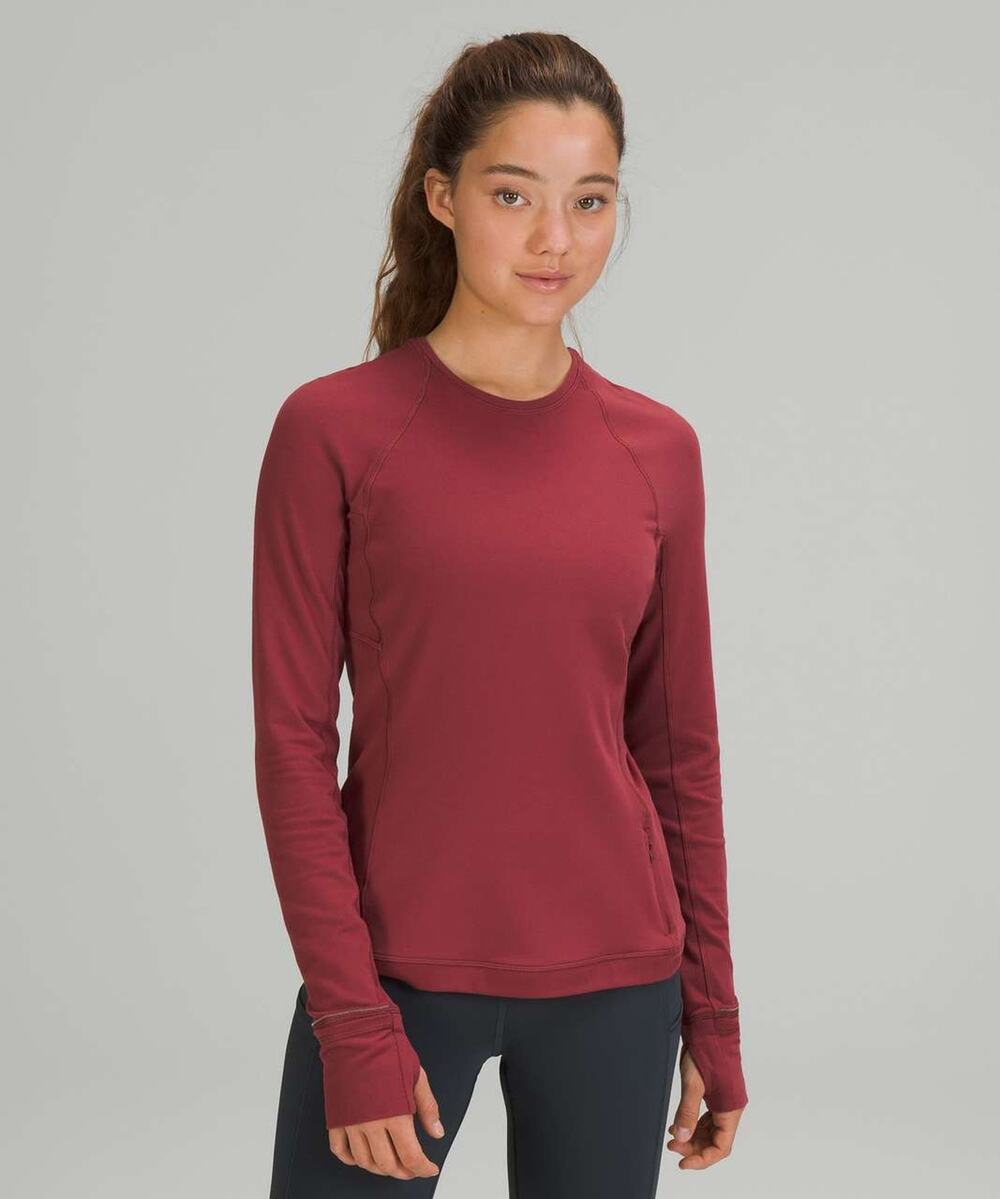 lululemon It's Rulu Run Long-Sleeve Shirt Mulled Wine Size 8